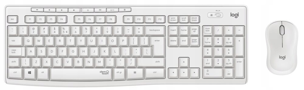 Sada klávesnice a myši Logitech v bielej farbe